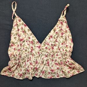 Blue Blush Floral Cream and Pink Camisole